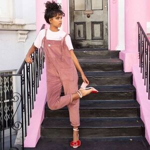 Lucy and Yak Dusty Pink Overalls Dungarees